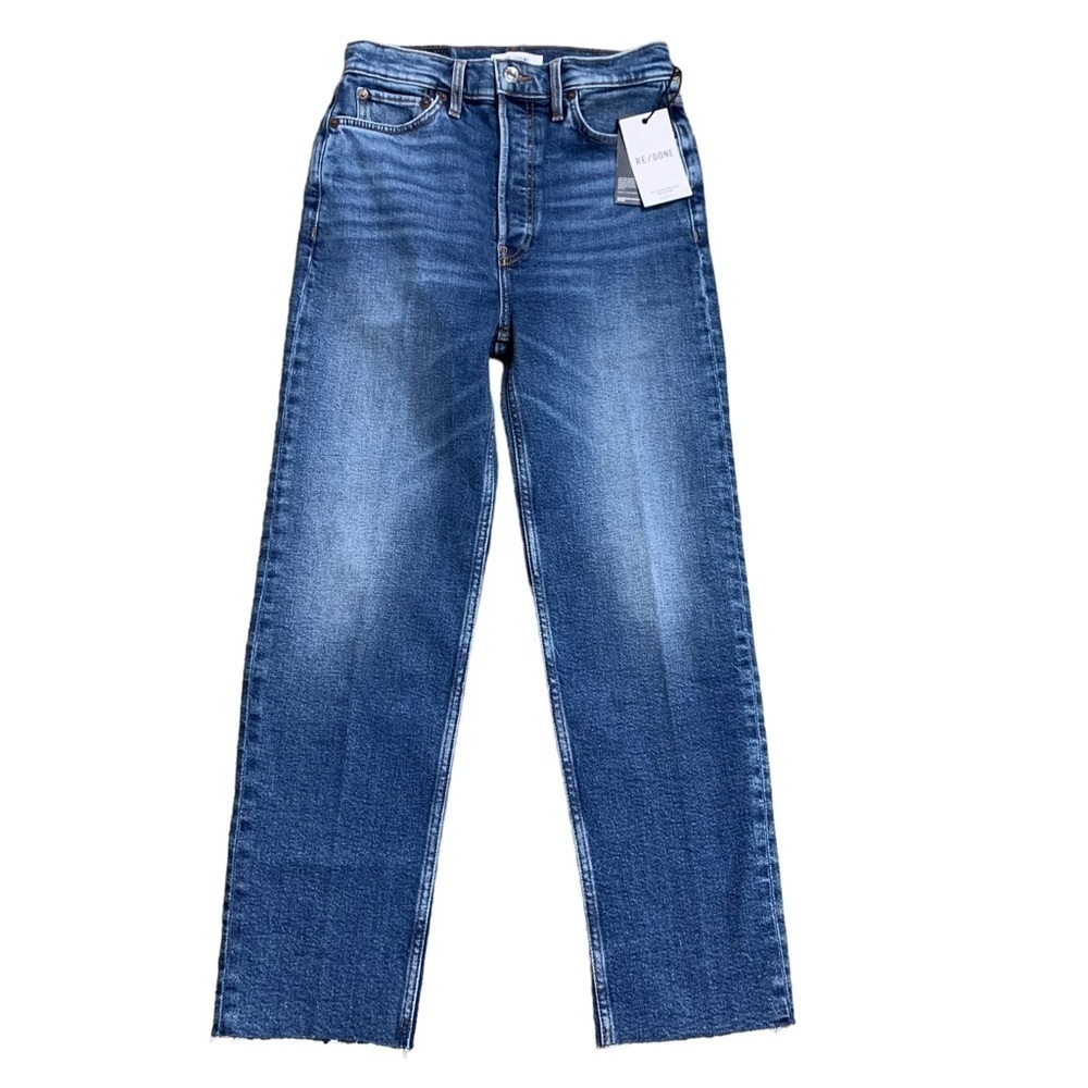 RE/DONE 70S ULTRA HIGH RISE STOVE PIPE
DENIM RAW HEMS WASH BROKEN IN DARK - Picture 4 of 16